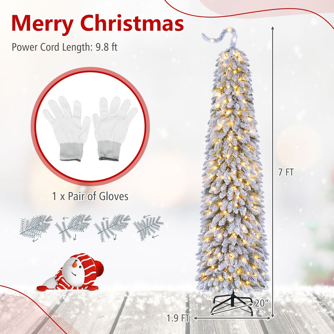 5 FT Pre-Lit Artificial Christmas Tree with Bendable Top and 110 Warm White LED Lights