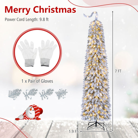 5 FT Pre-Lit Artificial Christmas Tree with Bendable Top and 110 Warm White LED Lights