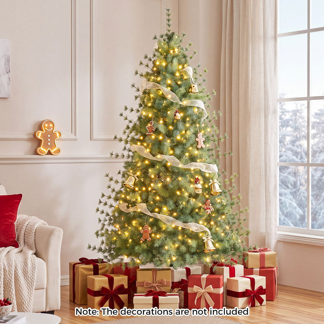 7 FT Pre-Lit Artificial Christmas Tree with 400 Warm and Cool White LED Lights