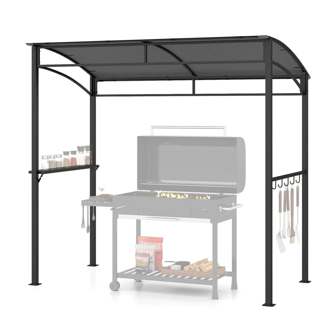 7 x 4.5 Feet Grill Gazebo Outdoor Patio Garden BBQ Canopy Shelter-Brown