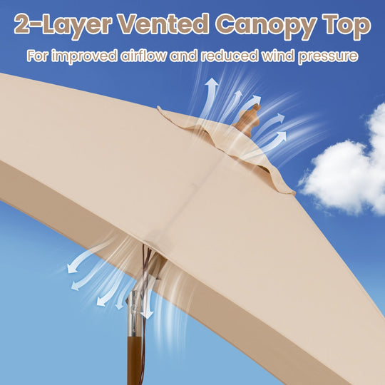 Rectangular Patio Umbrella 7ft with Adjustable Tilt