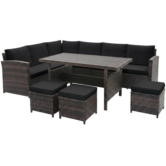 7-Piece Wicker Patio Furniture Set with Cushions