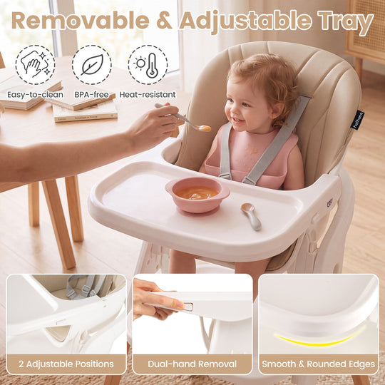 7-in-1 Convertible High Chair with Adjustable Tray