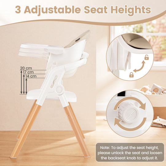 7-in-1 Convertible High Chair with Adjustable Tray