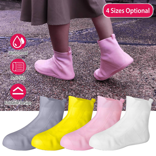 Waterproof Shoe Covers Reusable Not-Slip Rain Shoe Covers Protectors Foldable TPEÊRubber Shoe Protectors For Men Women Kids