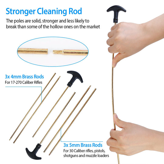 Universal Gun Cleaning Kit Gun Cleaning Brushes Mops Muff Guard w/ Carrying Case For Rifles Pistols Handguns Shotguns