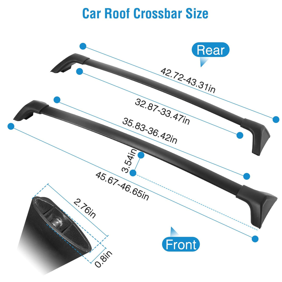 Car Roof Rack Cross Bars Aluminum Alloy Cargo Carrier Rooftop Crossbars Fit for Toyota RAV4 2019-2024 with Side Rails for Cargo Carrier Bag Kayak Bike