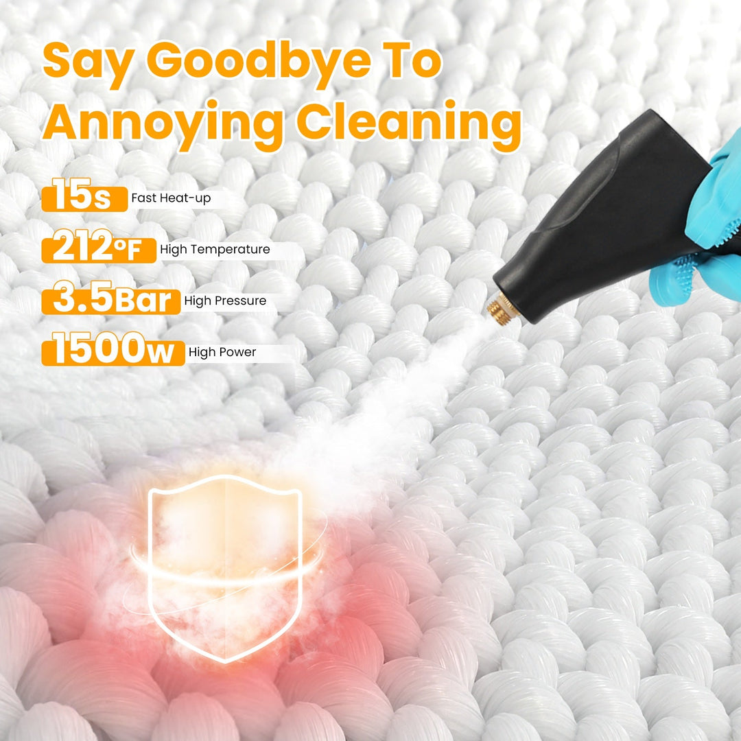 1500W Handheld Steamer – Digital High-Pressure Cleaner with 8 Accessories