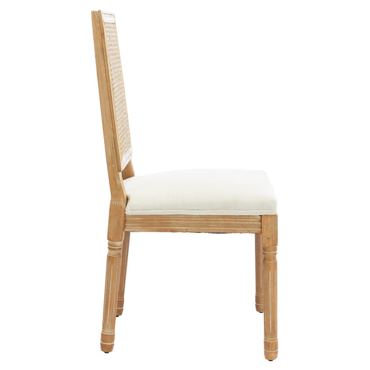 French Style Solid Wood Dining Chairs Set of 2, Elegant Oval Back Kitchen Side Chairs for Dining Room & Living Room