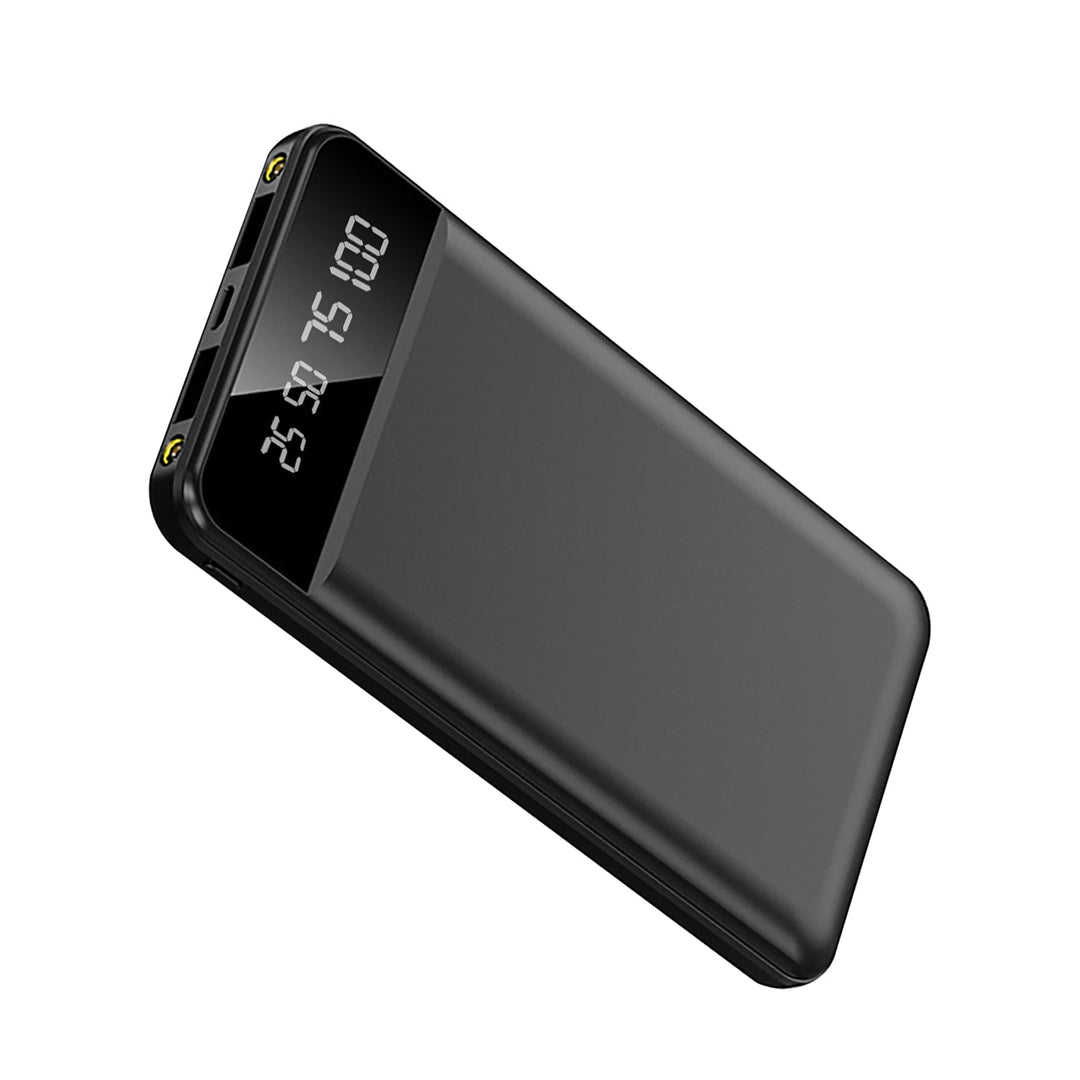 10000mAh Power Bank Portable Ultra Slim Charger External Battery Pack with 2 USB Output Ports Charging Cable LED Flashlight Compatible with IOSPhone 1