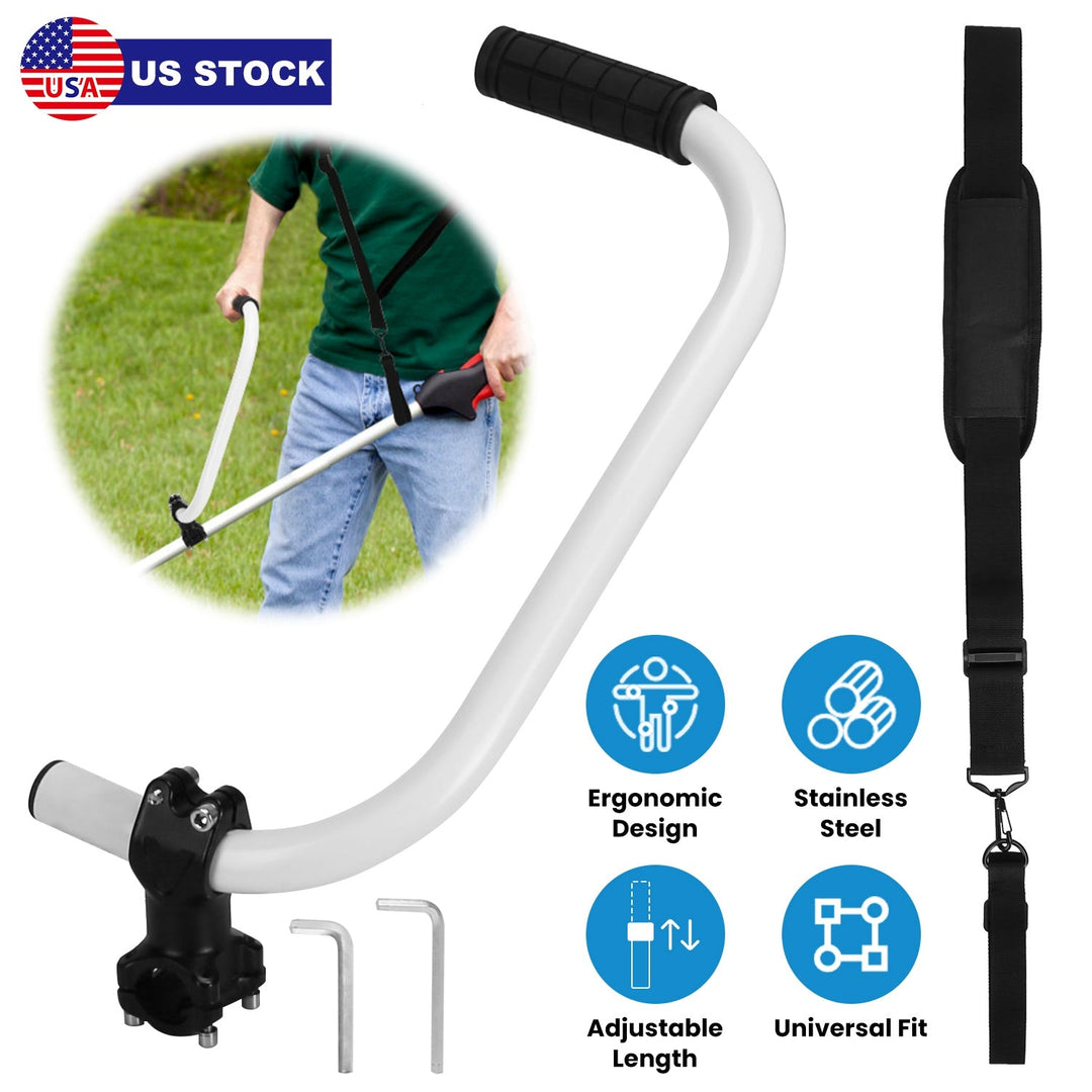 Ergonomic Trimmer Handle Grip with Shoulder Strap Universal Fit Lawn Trimmer Extension Handle with Bracket Clamp String Trimmer Handle for Lawn Care L