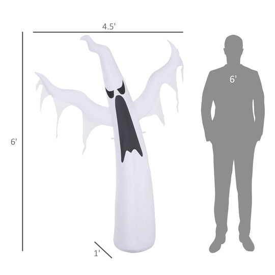 6 FT Halloween Inflatable Ghost with LED Lights