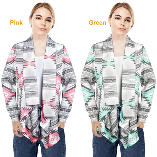 Women Open Front Cardigan Long Sleeve Shawl Neck Breathable Cardigan Well Collection w/ T-Shirt Tank Jeans Leggings