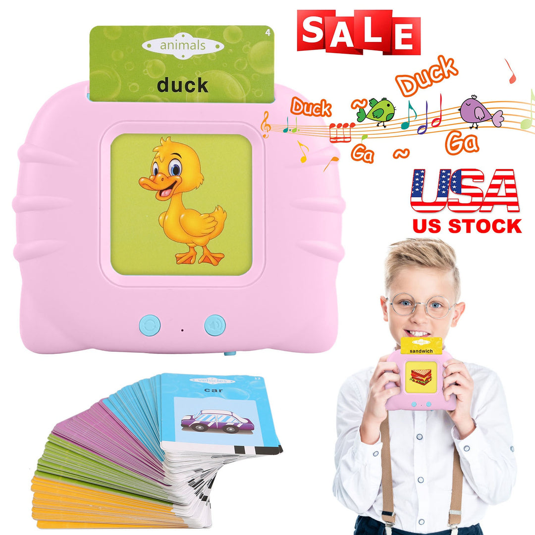 224 Words Kid Flash Talking Cards 112 Card Electronic Cognitive Audio Toddler Reading Machine Animal Shape Color Repeated Learning Cards English For C