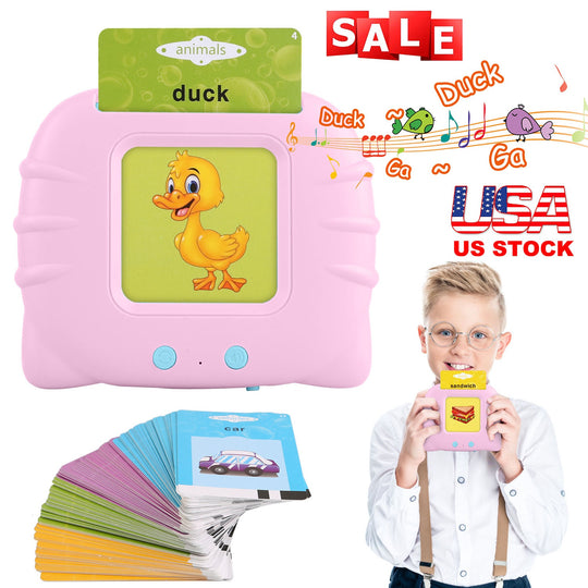 224 Words Kid Flash Talking Cards 112 Card Electronic Cognitive Audio Toddler Reading Machine Animal Shape Color Repeated Learning Cards English For C