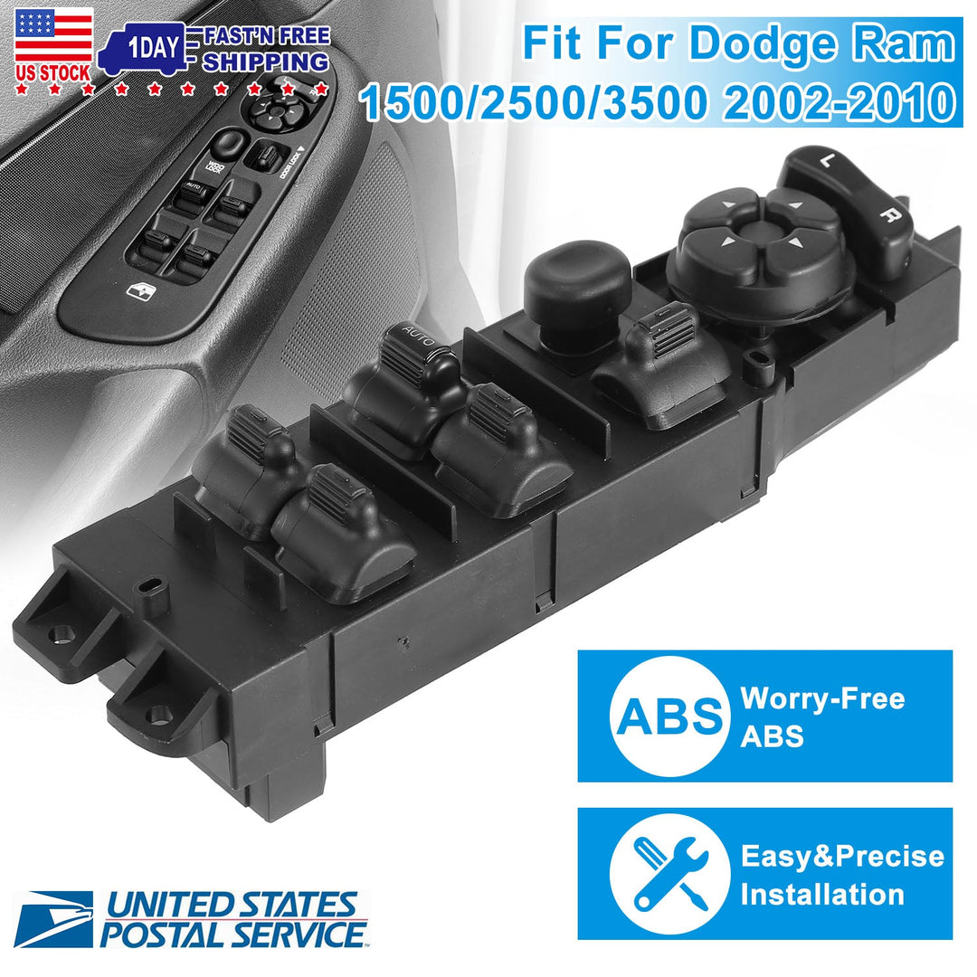 Electric Master Power Window Switch Driver Side Fit for 2002-2010 Dodge Ram 56049805AB 68171680AA