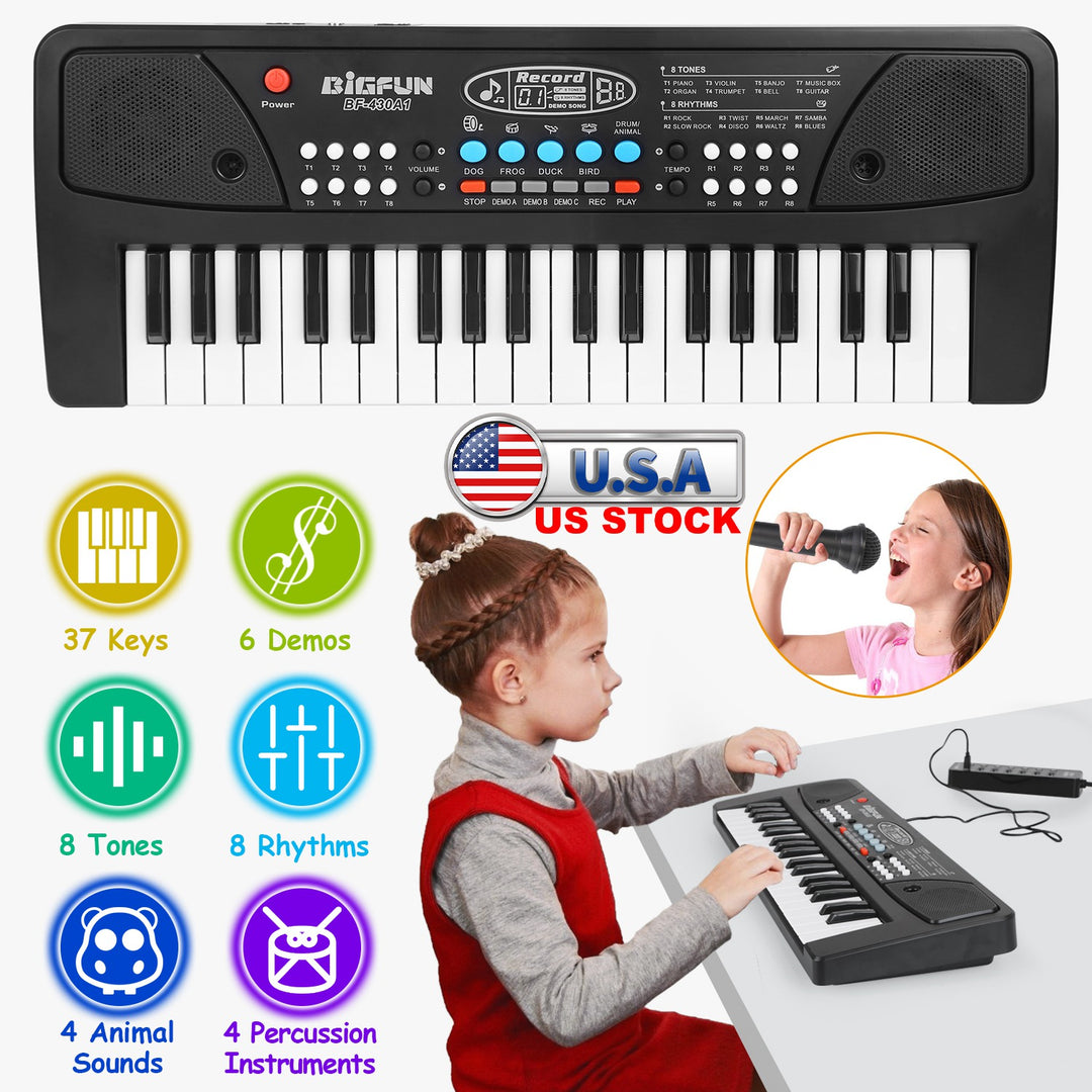 37-Key Electronic Keyboard with Microphone for Kids