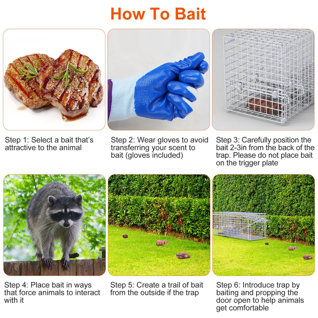 25.6" Humane Animal Trap Cage – Heavy-Duty Catch & Release