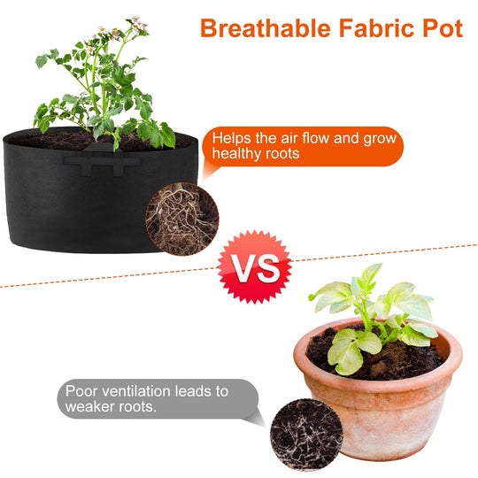 3 Pack Plant Grow Bags Potato Vegetable Planter Bags Breathable Planting Fabric Pots 10Gallons