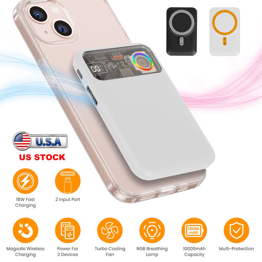 Magsafe Wireless Power Bank 10000mAh Magnetic Portable 18W Fast Charger Fit for IOS Phone 15/14/13/12 Series and More