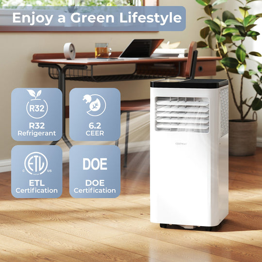 8000 BTU Portable Air Conditioner with Dehumidifier & Remote