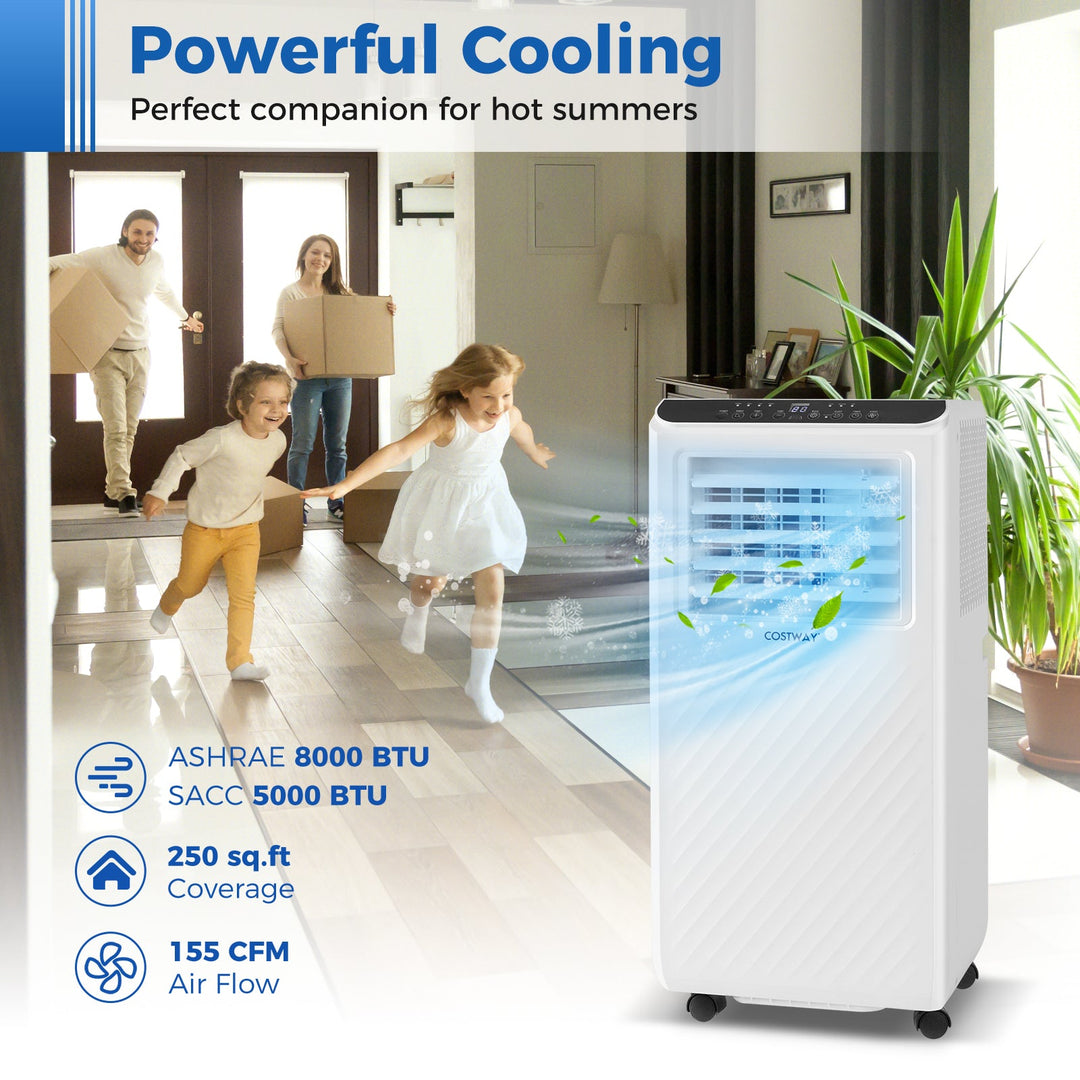 Portable Air Conditioner 8000 BTU 3-in-1 Cooling Fan Dehumidifier