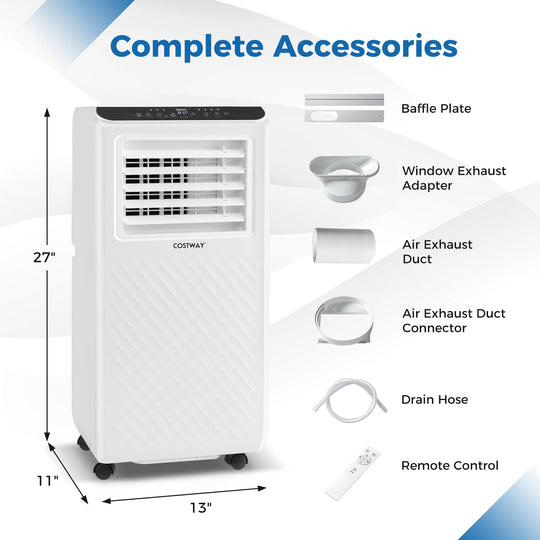 Portable Air Conditioner 8000 BTU 3-in-1 Cooling Fan Dehumidifier