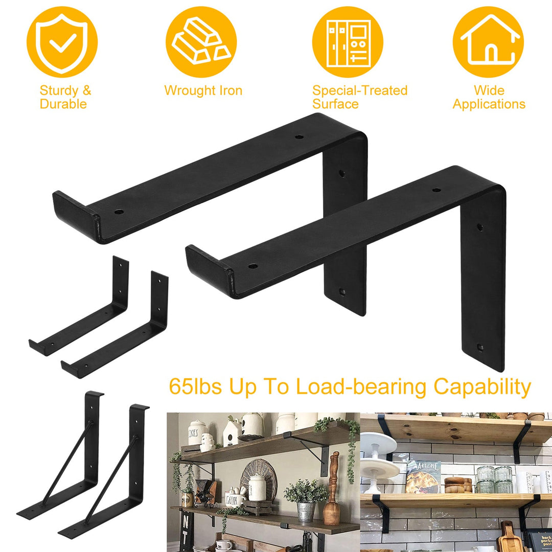 2-Pack Heavy Duty L-Shaped Shelf Brackets with Screws