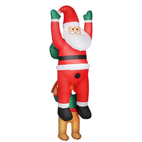7FT Inflatable Hanging Santa with LED Lights and Built-In Fan