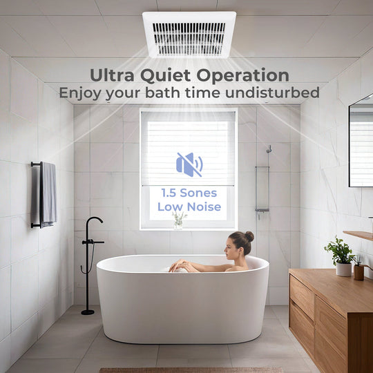 80 CFM Ceiling Mount Bathroom Exhaust Fan with Metal Housing and 4 Inches Duct