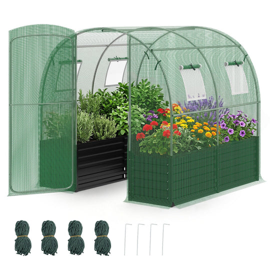 Walk-In Greenhouse with Planter Bed 80" x 79" x 79"
