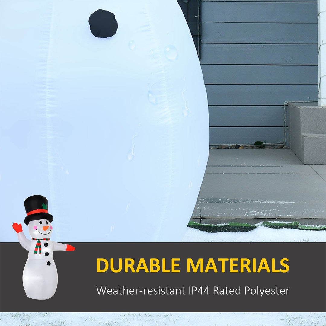 8FT Inflatable Waving Snowman with LED Lights & Built-In Fan