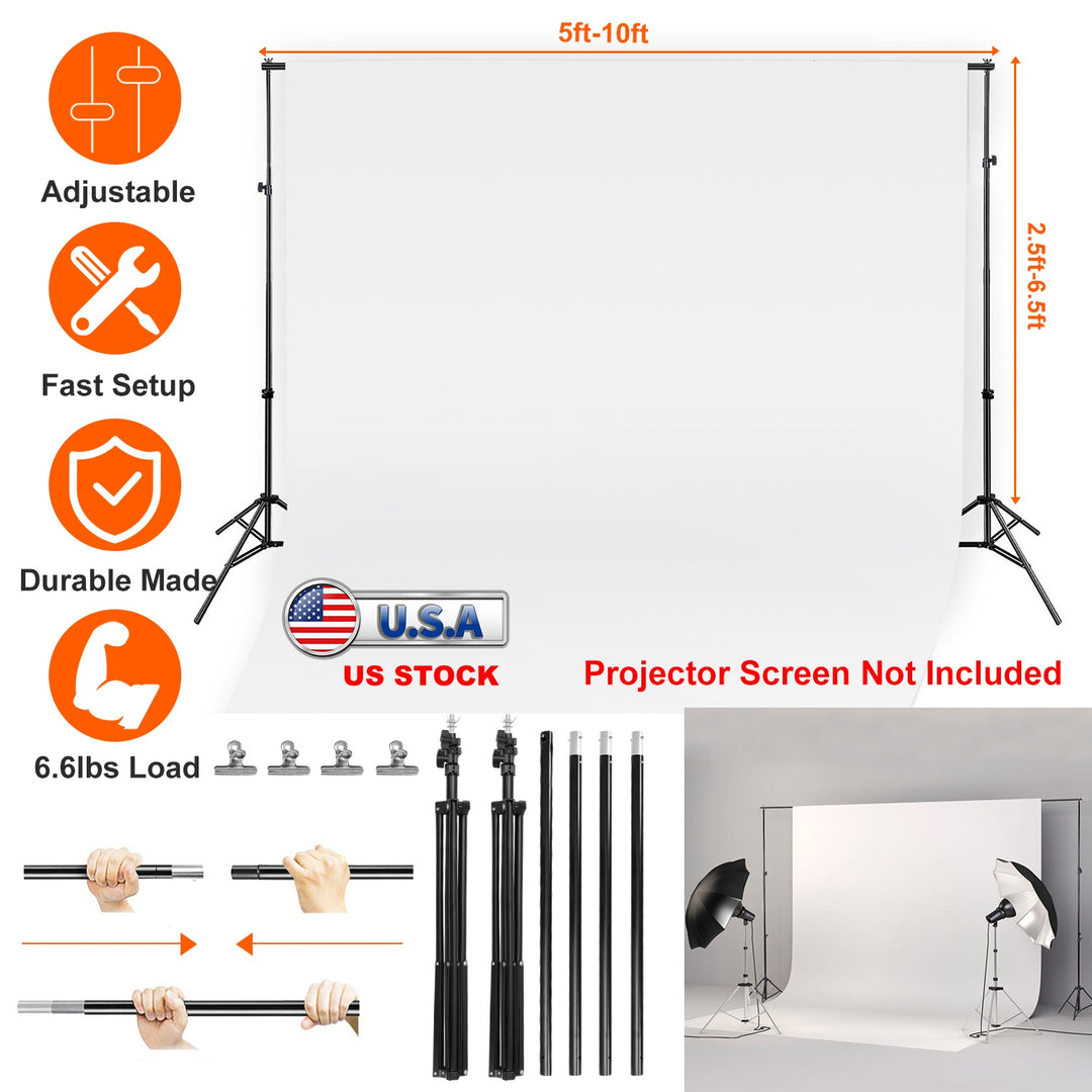 Photography Backdrop Stand 6.5x10ft Adjustable Heavy Duty