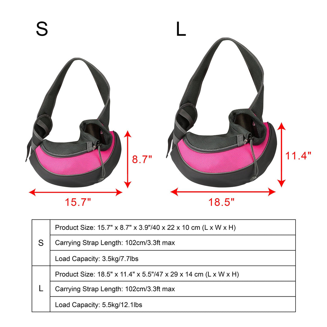 Pet Carrier for Dogs Cats Hand Free Sling Adjustable Padded Strap Tote Bag Breathable Shoulder Bag Carrying Small Dog Cat