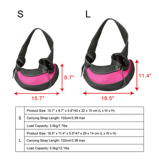 Pet Carrier for Dogs Cats Hand Free Sling Adjustable Padded Strap Tote Bag Breathable Shoulder Bag Carrying Small Dog Cat