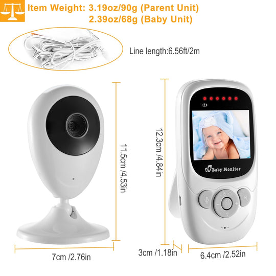 656FT Video Baby Monitor w/ Digital Camera Infrared Night Vision 2.4ÕÕ LCD Two-way Talk Zoom Function 2.4GHz Wireless Transmission Temperature Monitor