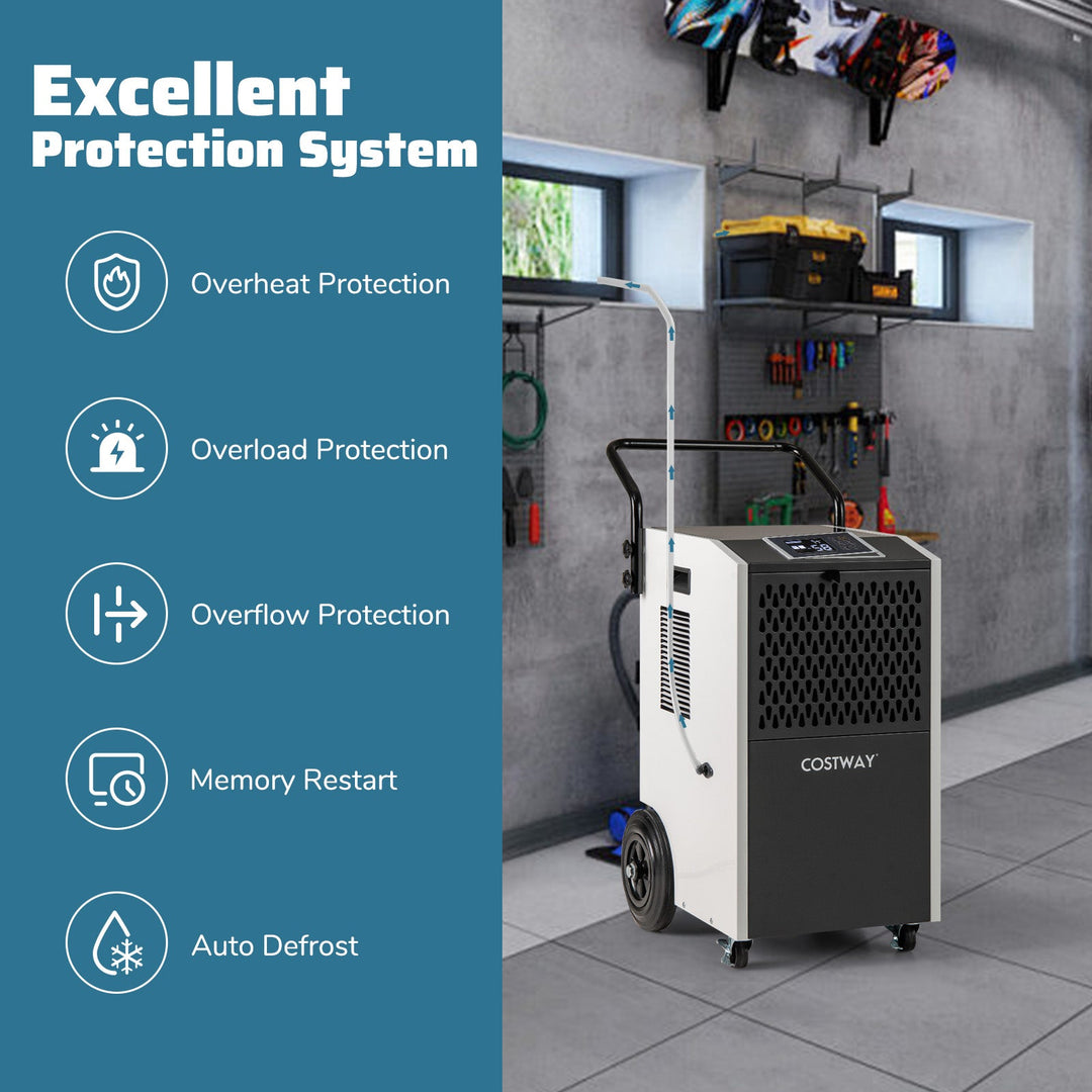 154 Pints Commercial Dehumidifier with Pump and Drain Hoses