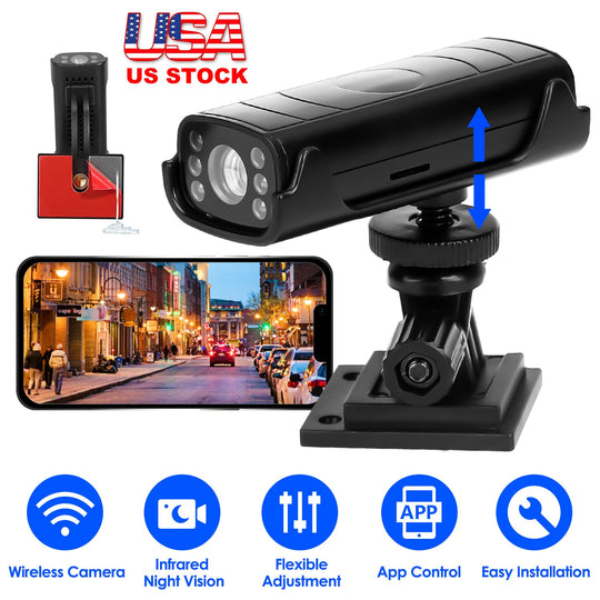 Wireless Camera Reverse Hitch Guide Camera Vehicle Backup Rechargeable Camera with Flexible Adhesive Base Night Vision for Car RVs Trailer Truck