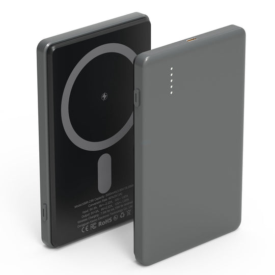 2 In 1 5000mAh 8MM Slim MagSafe Wireless Power Bank PD20W Magnetic Fast Charger Portable Phone Charger Fit for IOS Phone 15 14 13 12 Series And More