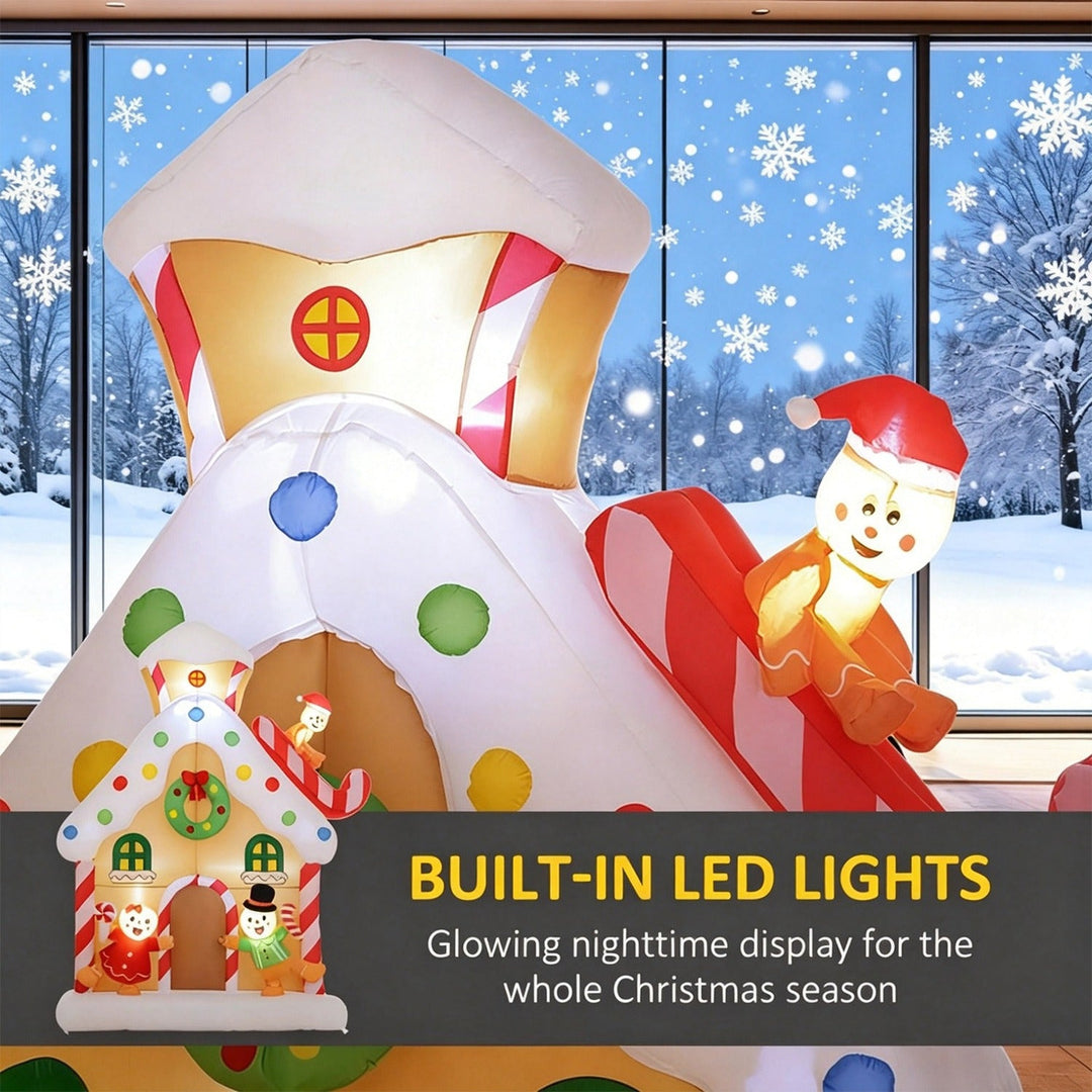 Inflatable Gingerbread House Christmas Decoration 7.2FT with LED Lights