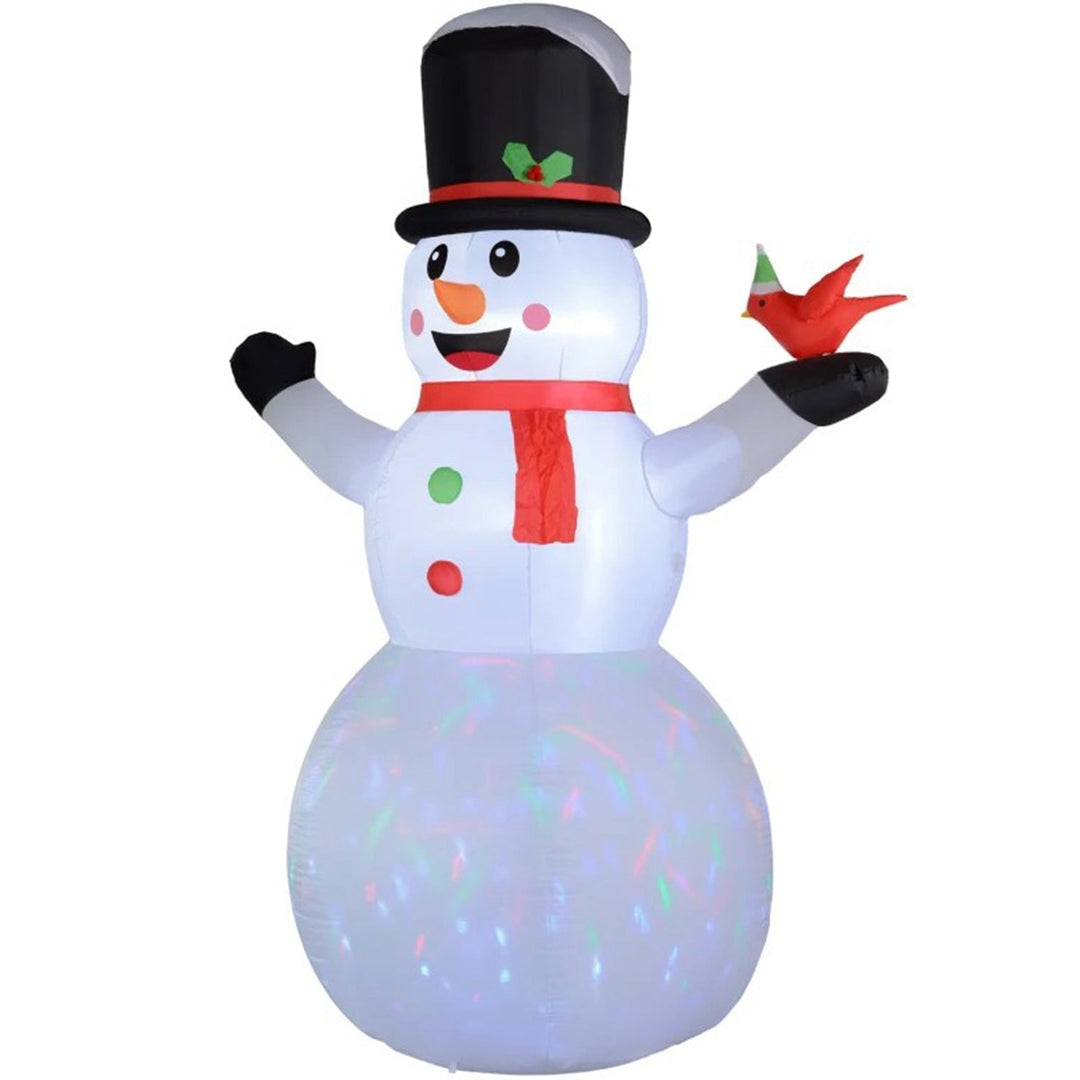12ft Inflatable Christmas Snowman with Cardinal & LED Lights