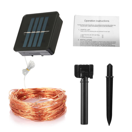 100 LEDs Solar String Lights Outdoor IP65 Waterproof Copper Wire String Lights Solar LED Fairy Lamps Wedding Party Festival