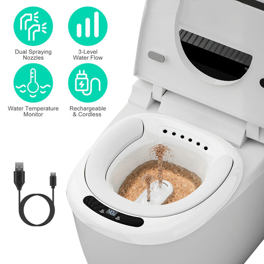 Electric Sitz Bath with Dual Nozzles & Temperature Display