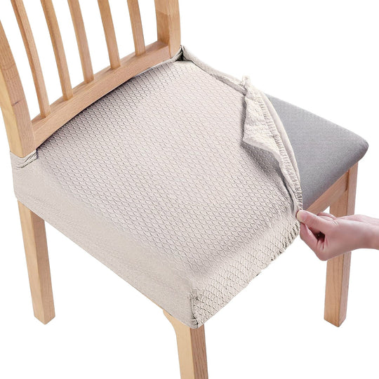 4Pack Waterproof Dining Chair Slipcovers Stretch Chair Seat Slipcovers Removable Washable Jacquard Seat Covers for Dining Room