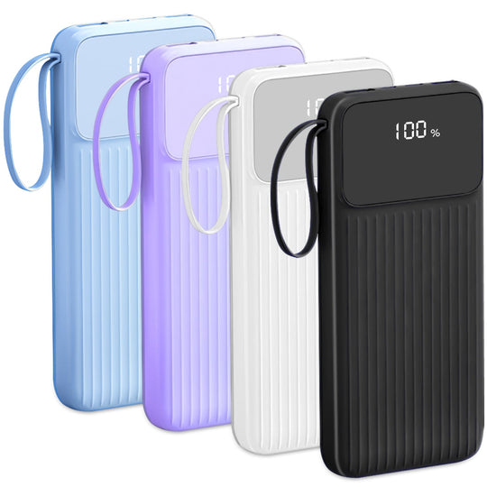 PD22.5W Fast Charger 20000mAh Fast Charging Power Bank Portable Charger with 4 Inbuilt Cables Digital Display Handle Fit For IOSPhone 15/14 Android An