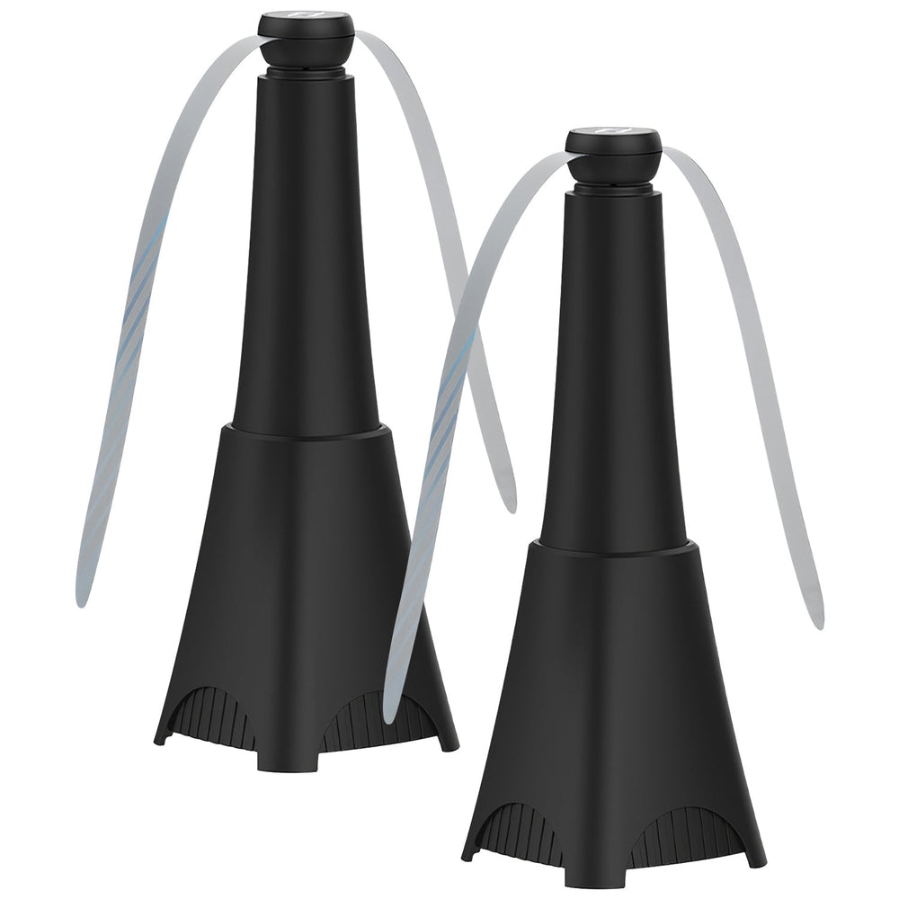 2 Pack Portable Reflective Fly Repellent Fan Rechargeable Battery Powered Table Food Fly Trap with Pattern Soft-Stop Blade Hanging Hook Indoor Outdoor
