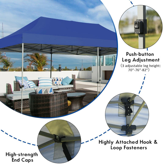 10 x 20 Feet Adjustable Folding Heavy Duty Sun Shelter with Carrying Bag