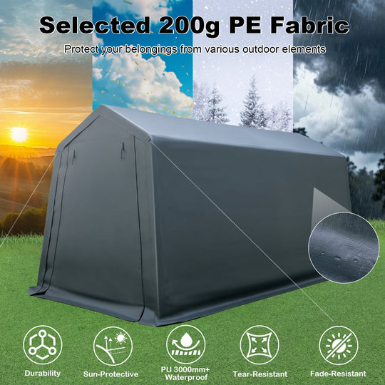 Outdoor Storage Shed 8.3 x 14 Ft with Roll-Up Zipper Door