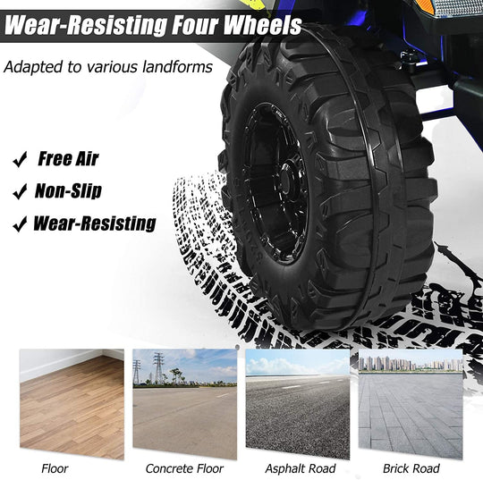 12V Kids Ride-on Jeep Car with 2.4 G Remote Control-Black & Green