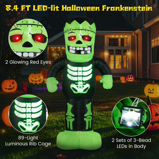 8.4 Feet Tall Halloween Inflatable Decoration Blow up Frankenstein Decoration